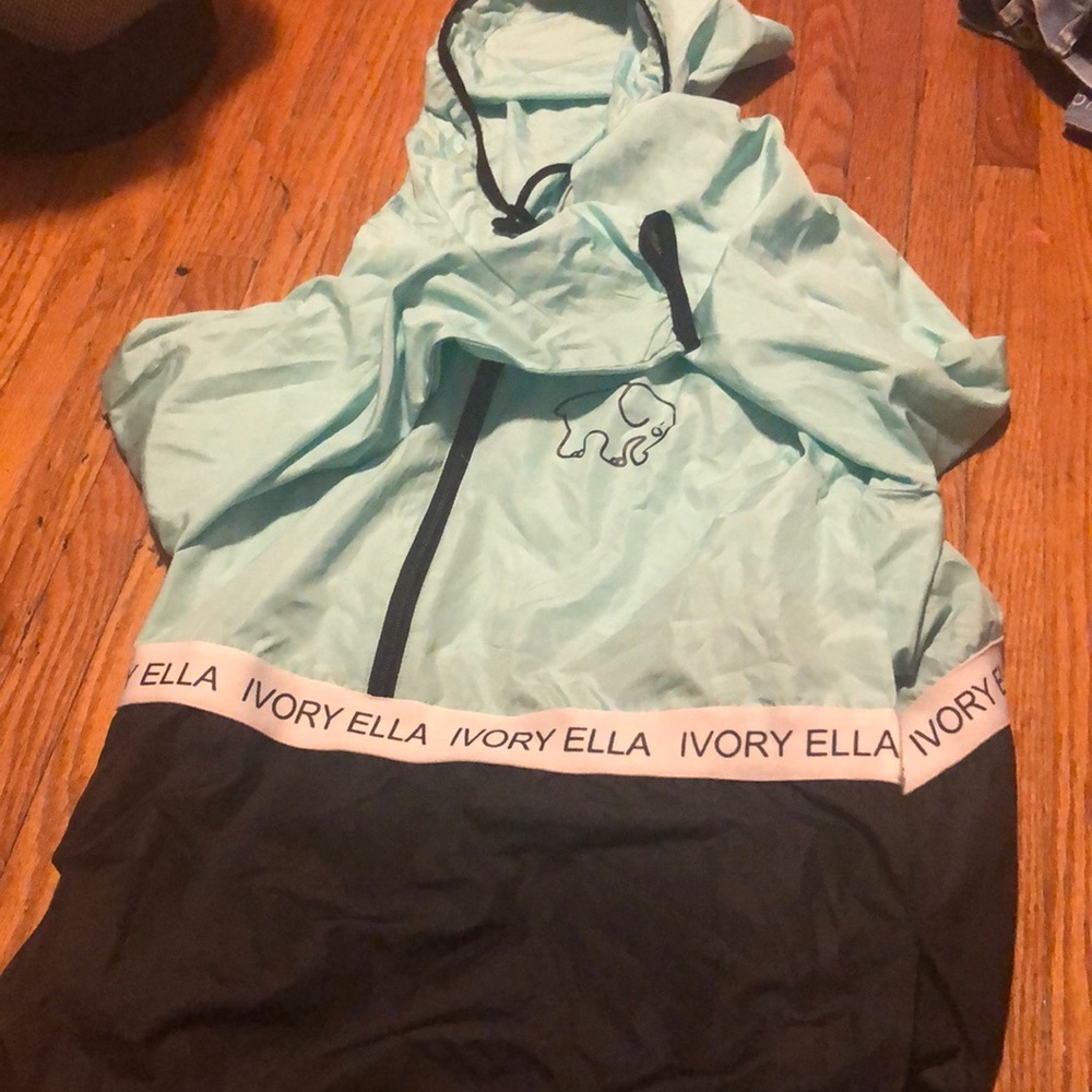 Ivory ella teal windbreaker